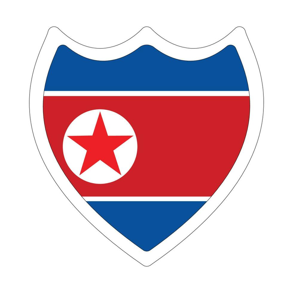 flagga av norr korea i form. norr korea flagga i form. vektor