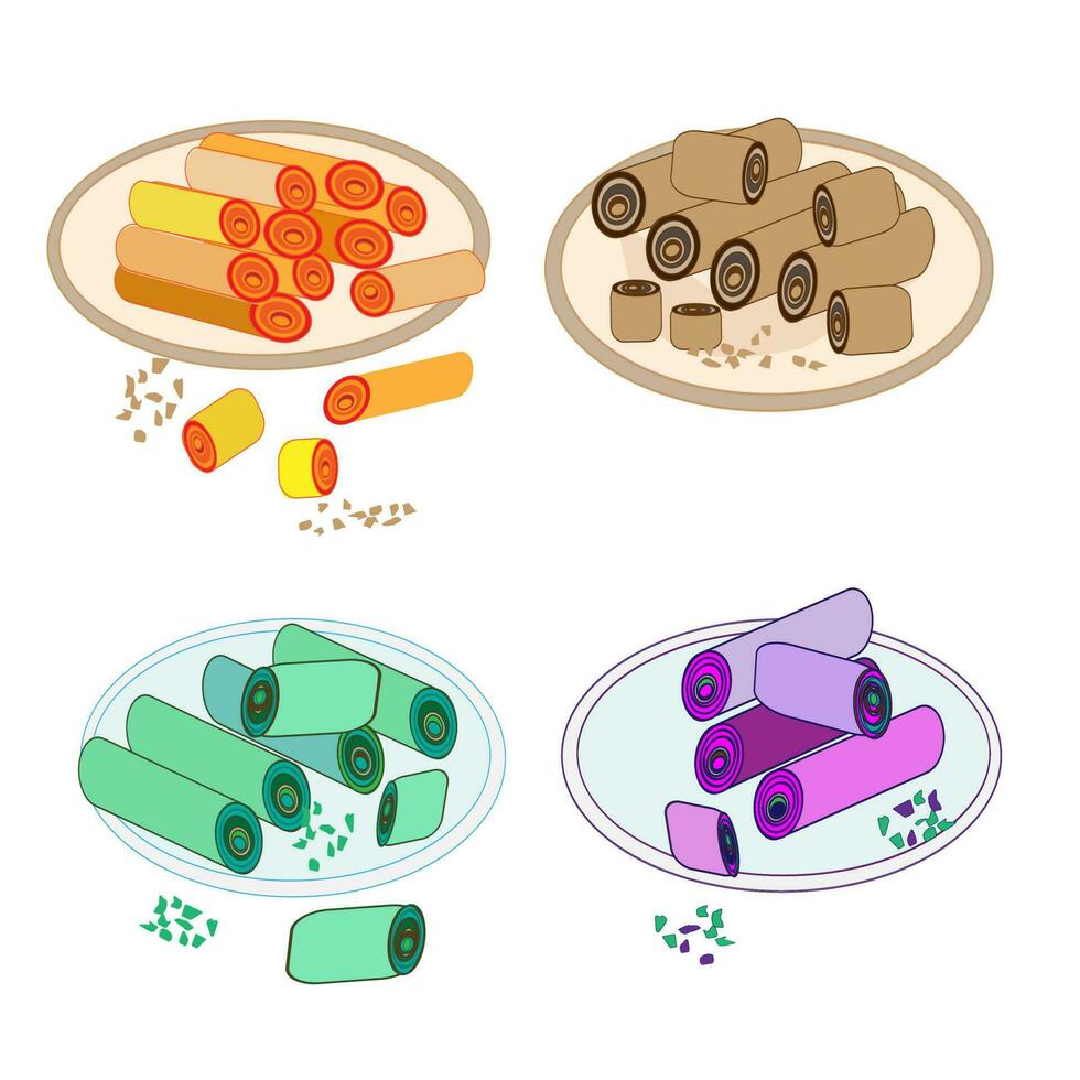 färsk tropisk frukter.a mängd av färsk frukt och juicer. vektor illustration av de vegetarian meny.