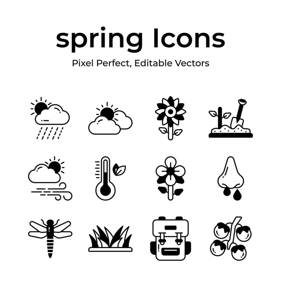 prüfen diese schön entworfen Frühling Vektoren, Landwirtschaft, Gartenarbeit und Landwirtschaft Symbole einstellen vektor