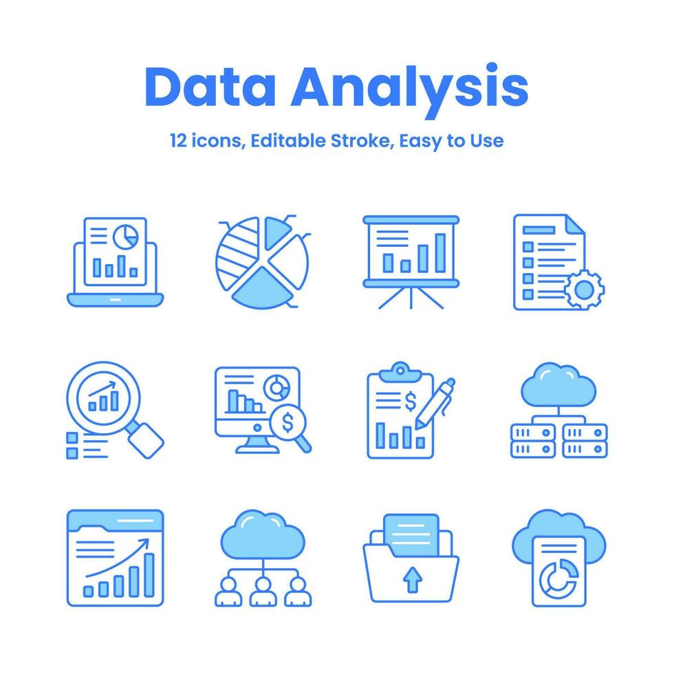 vorsichtig gefertigt Daten Analyse und Statistiken Symbole, herunterladen diese Prämie Vektoren einfach zu verwenden