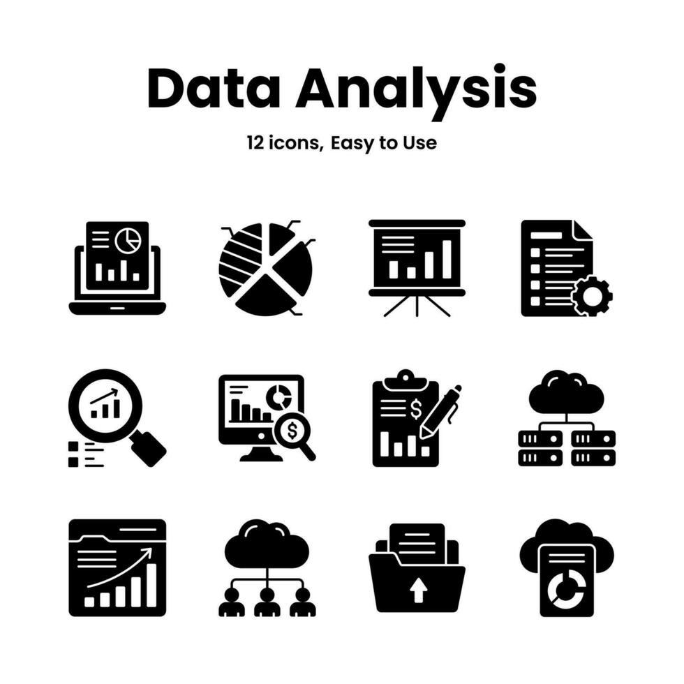 vorsichtig gefertigt Daten Analyse und Statistiken Symbole, herunterladen diese Prämie Vektoren einfach zu verwenden