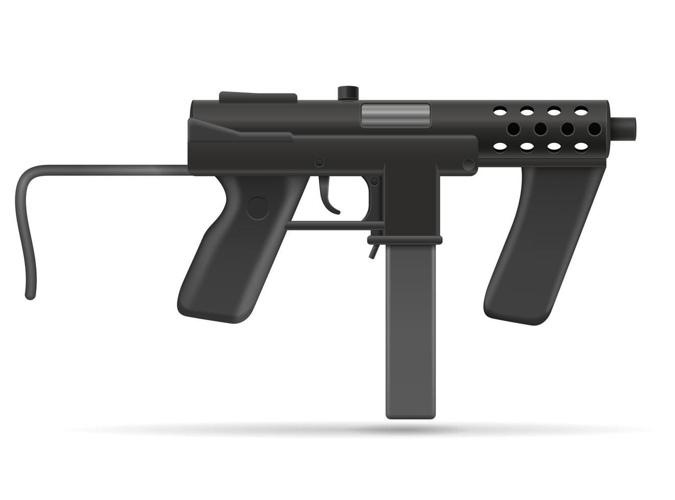 Maschinenpistolen-Maschinengewehrwaffen-Lagervektorillustration lokalisiert auf weißem Hintergrund vektor
