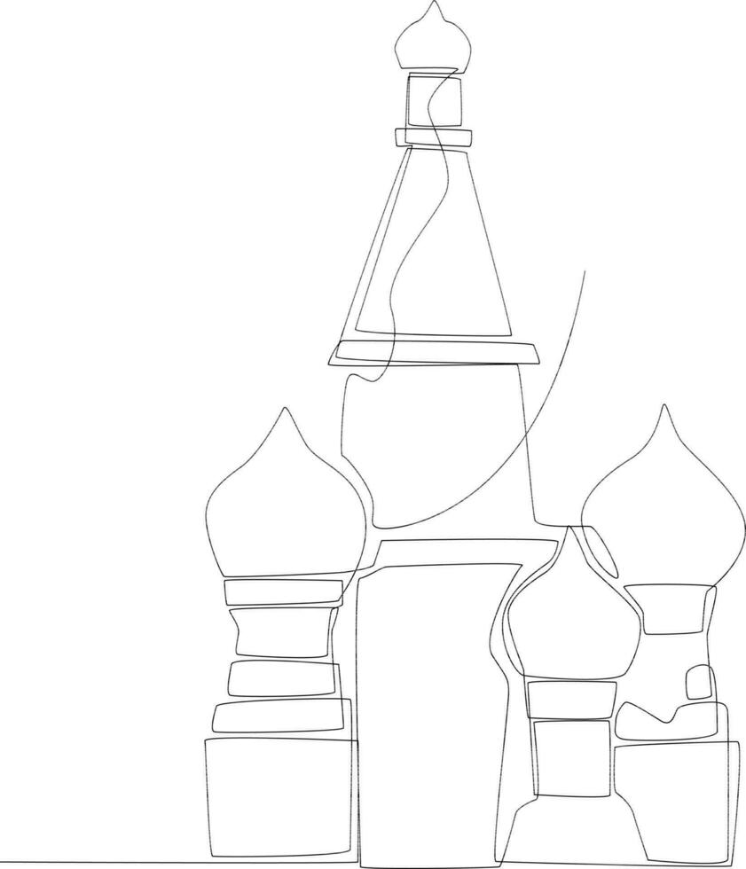 st basilika katedral i moskva ryssland linje konst vektor