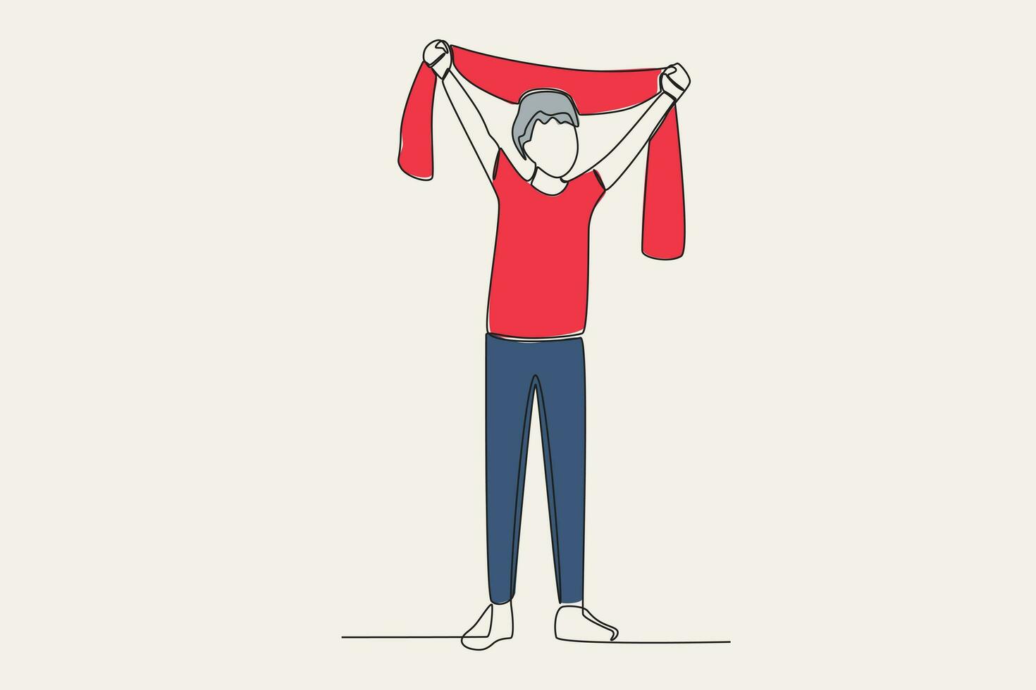 Farbe Illustration von ein Fan Heben ein Fußball Mannschaft Banner vektor