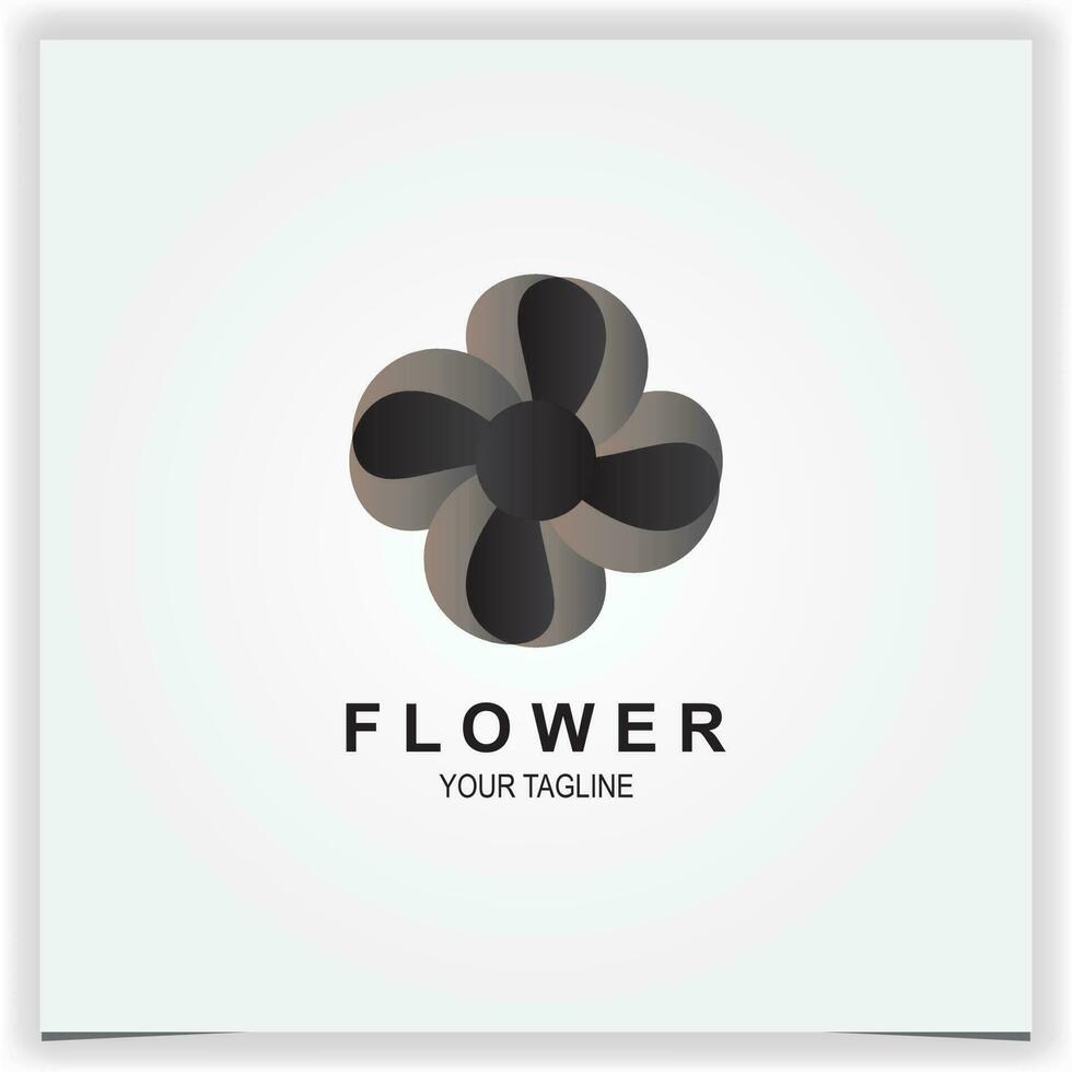 Luxus schwarz Blume Logo Prämie elegant Vorlage Vektor eps 10
