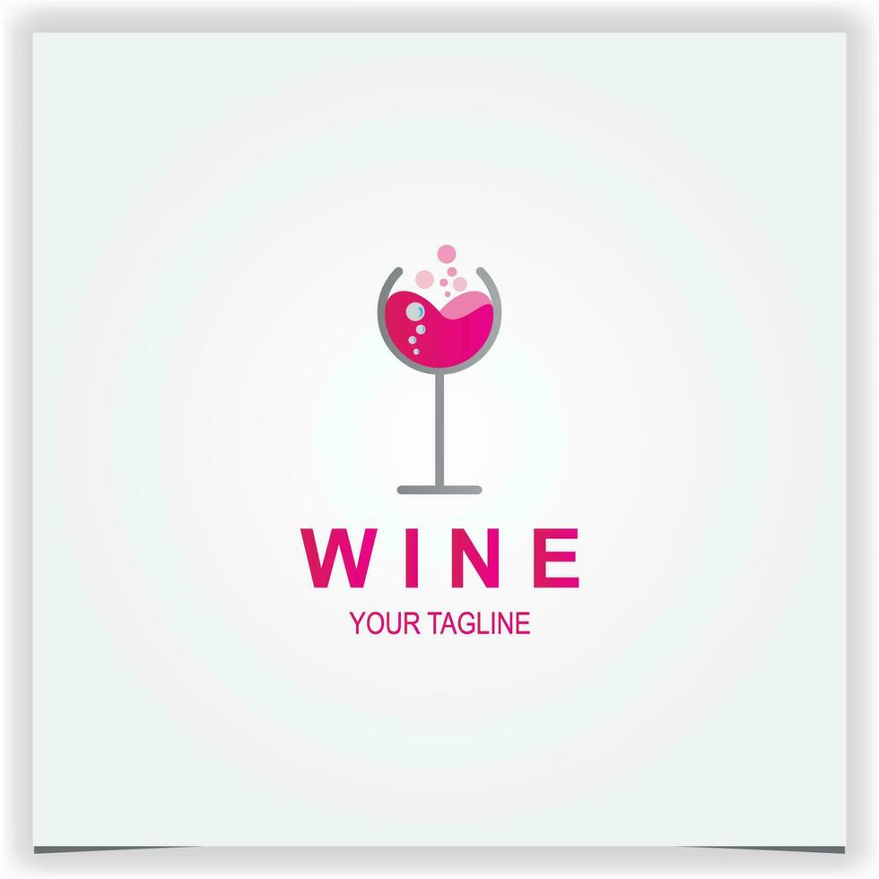 Wein Glas Logo Prämie elegant Vorlage Vektor eps 10