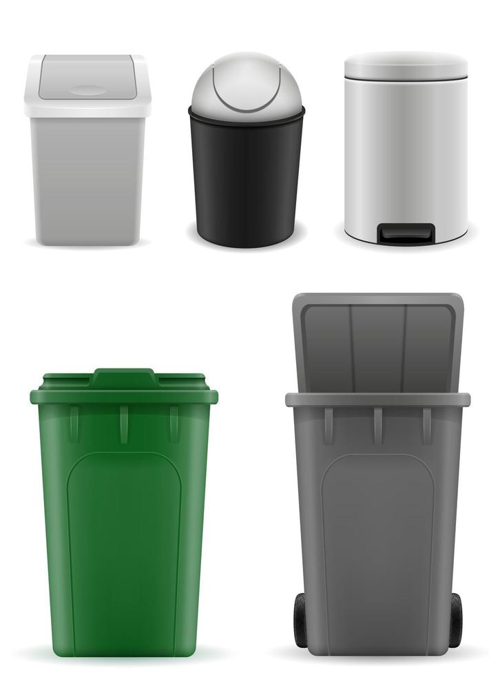 Recyclingbehälter Mülleimer Lager Vektor-Illustration isoliert auf weißem Hintergrund vektor
