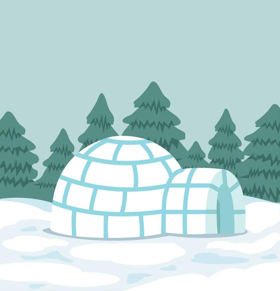 snö igloo hus i de vinter- vektor