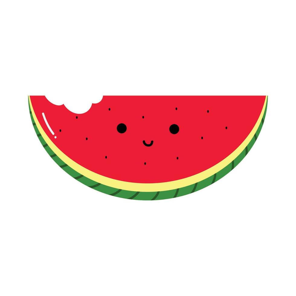 färsk söt vattenmelon frukt tecknad serie vektor