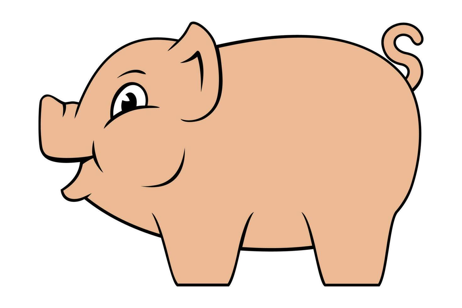 einfach Karikatur Schwein. Vektor Clip Art isoliert auf Weiß.