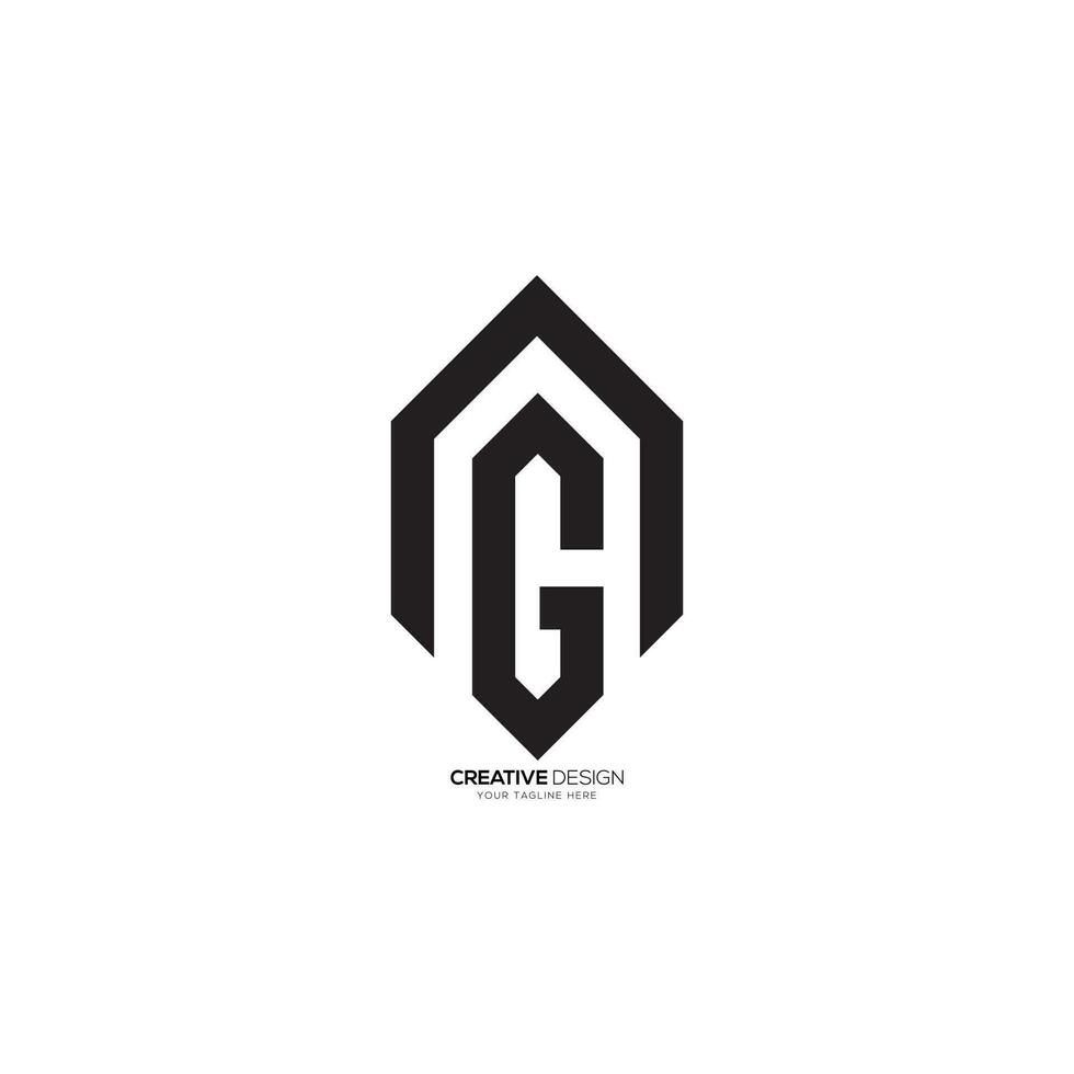 modern einzigartig Formen Brief ag oder ga Alphabet Monogramm minimal kreativ Logo. ag Logo. ga Logo vektor