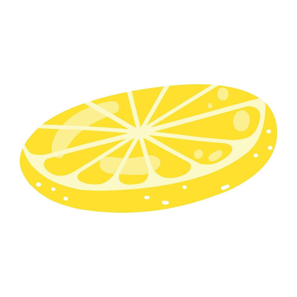 Hand gezeichnet Zitrone Scheibe. Vektor Illustration von Schnitt lecker Zitrus, gesund Essen, Sommer- frisch Obst