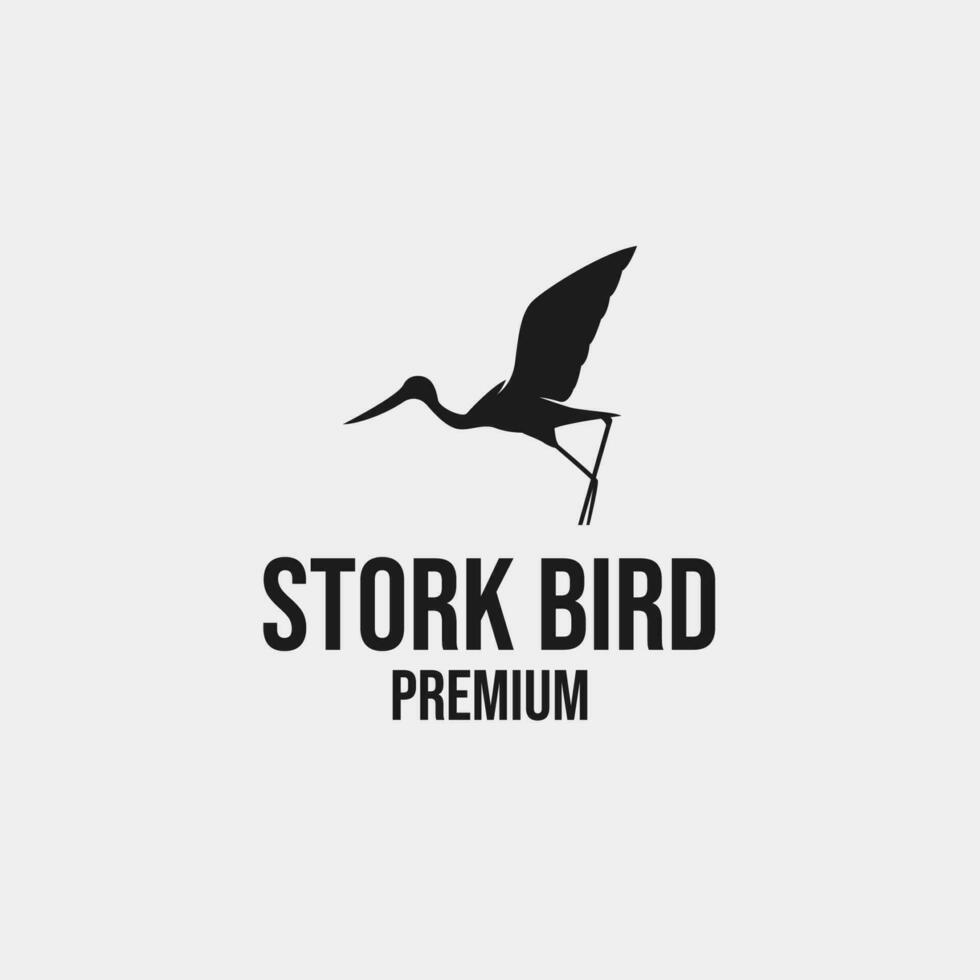 Storch Vogel Logo Design Vektor Konzept Illustration Idee