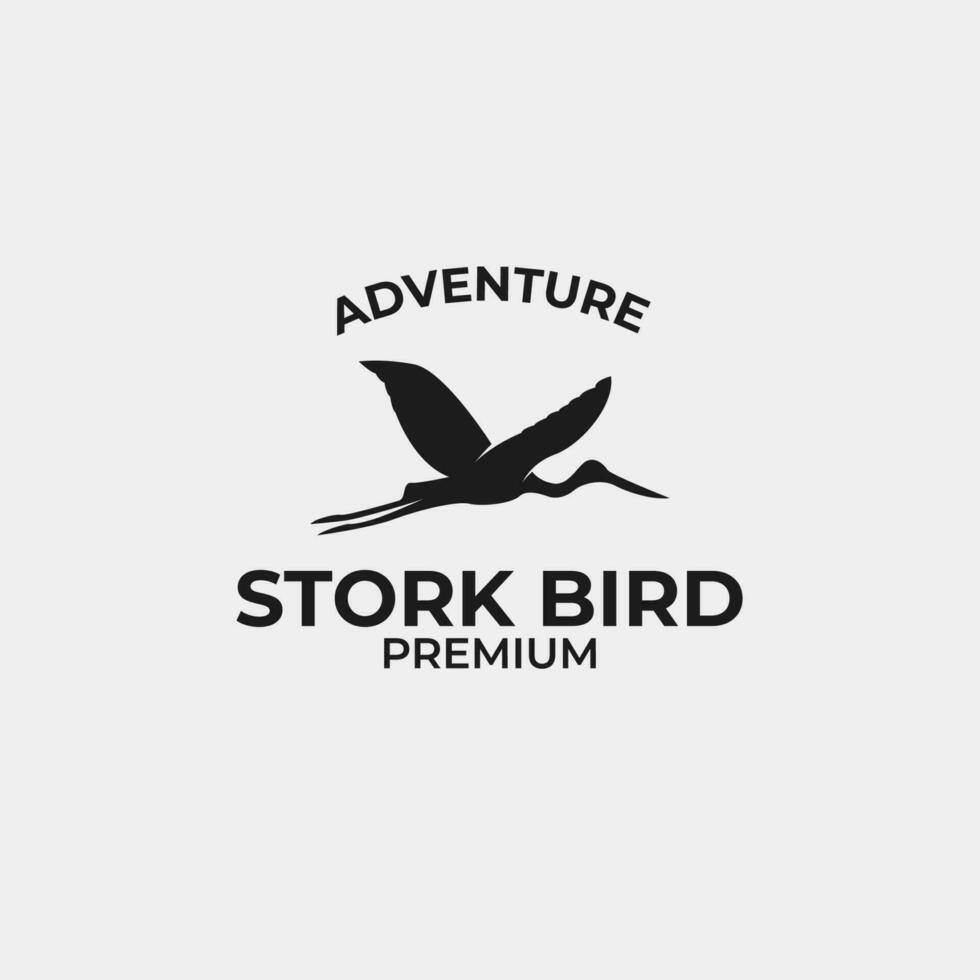 Storch Vogel Logo Design Vektor Konzept Illustration Idee