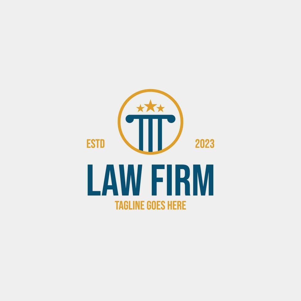 kreativ Rättslig pelare kolumn logotyp design för advokatbyrå företag vektor begrepp illustration aning