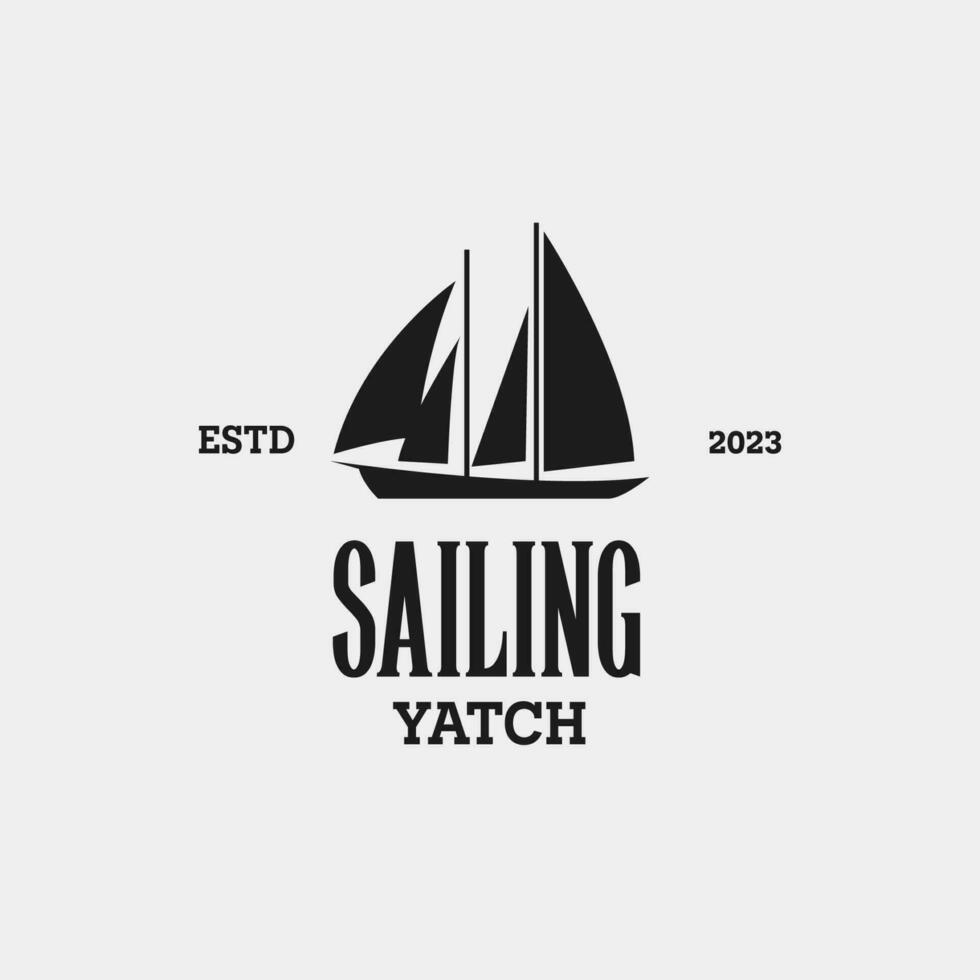 kreativ segling Yacht, fartyg, kryssning och marin logotyp design vektor begrepp illustration aning