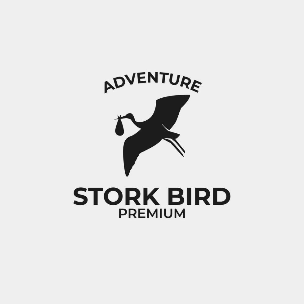 Storch Vogel Logo Design Vektor Konzept Illustration Idee