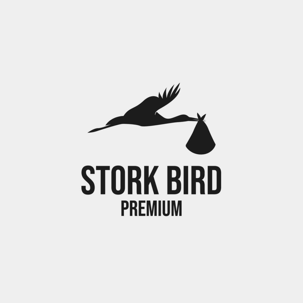 Storch Vogel Logo Design Vektor Konzept Illustration Idee