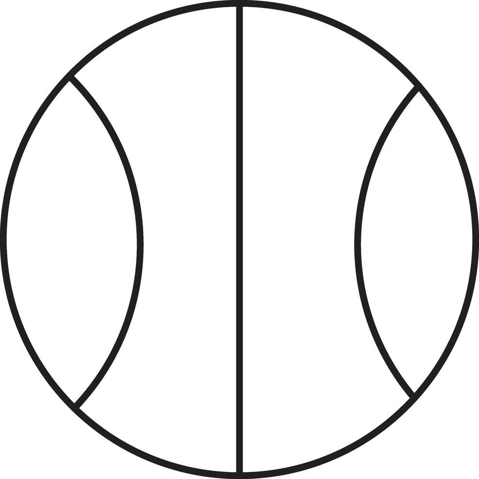 isolerat tennis boll ikon i linje konst. vektor