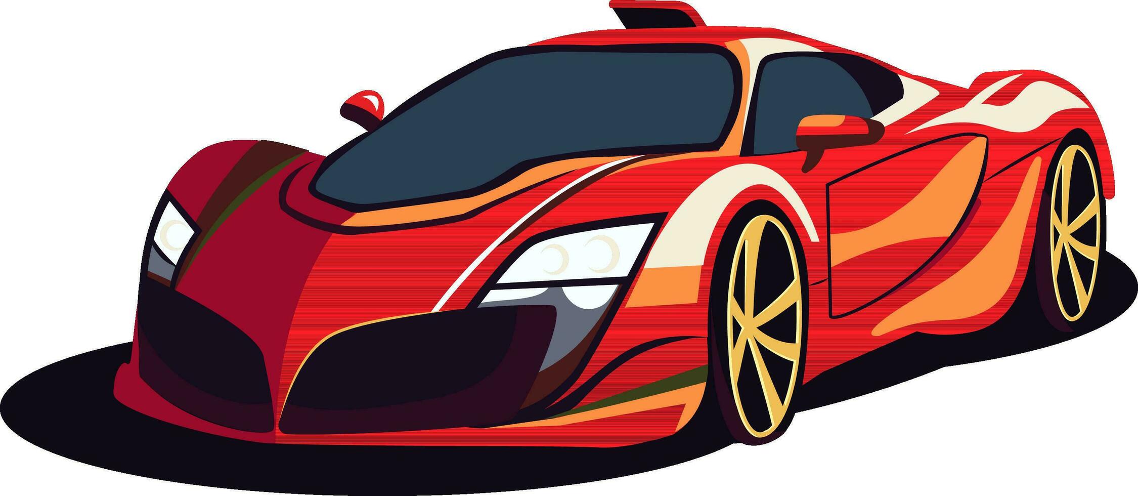 Aufkleber oder Etikette coolste Auto im rot Farbe. vektor