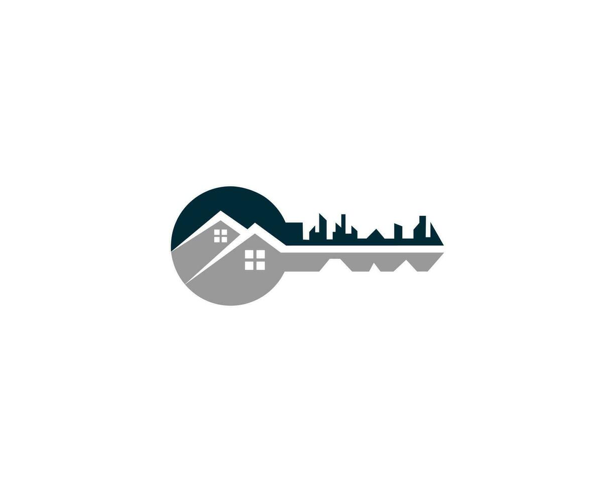 einzigartig Schlüssel Haus Sicherheit Logo Design. Zuhause verkaufen, Zuhause besorgen, Wirklichkeit Kaufen Vektor Konzept Illustration.