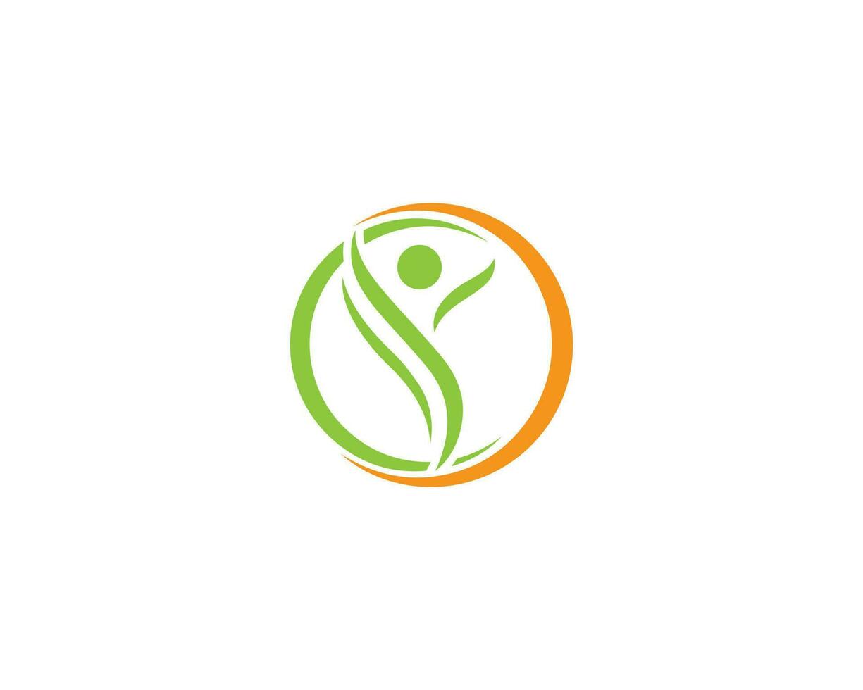 glücklich Person Symbol Logo. Gesundheit Erfolg Menschen Pflege Logo Design Vektor Vorlage.