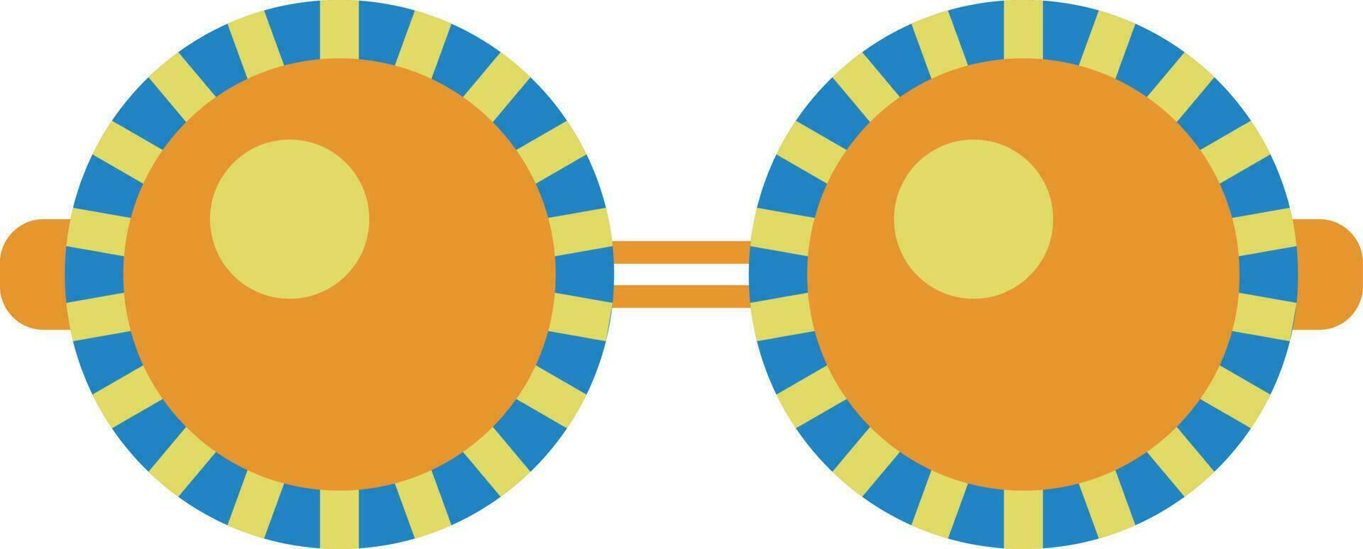 sommar resa element strand roligt färgrik solglasögon illustration platt ikon vektor