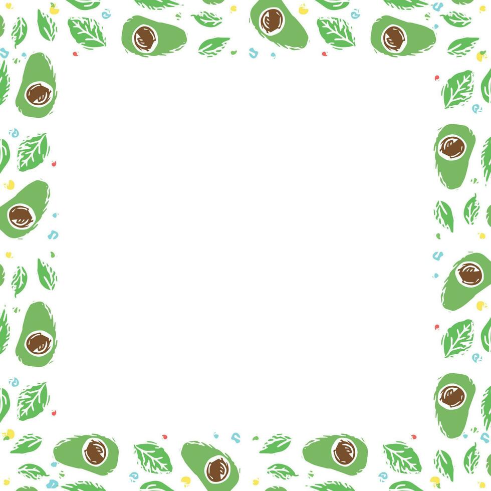 avokado bakgrund med plats för text. dragen avokado illustration vektor