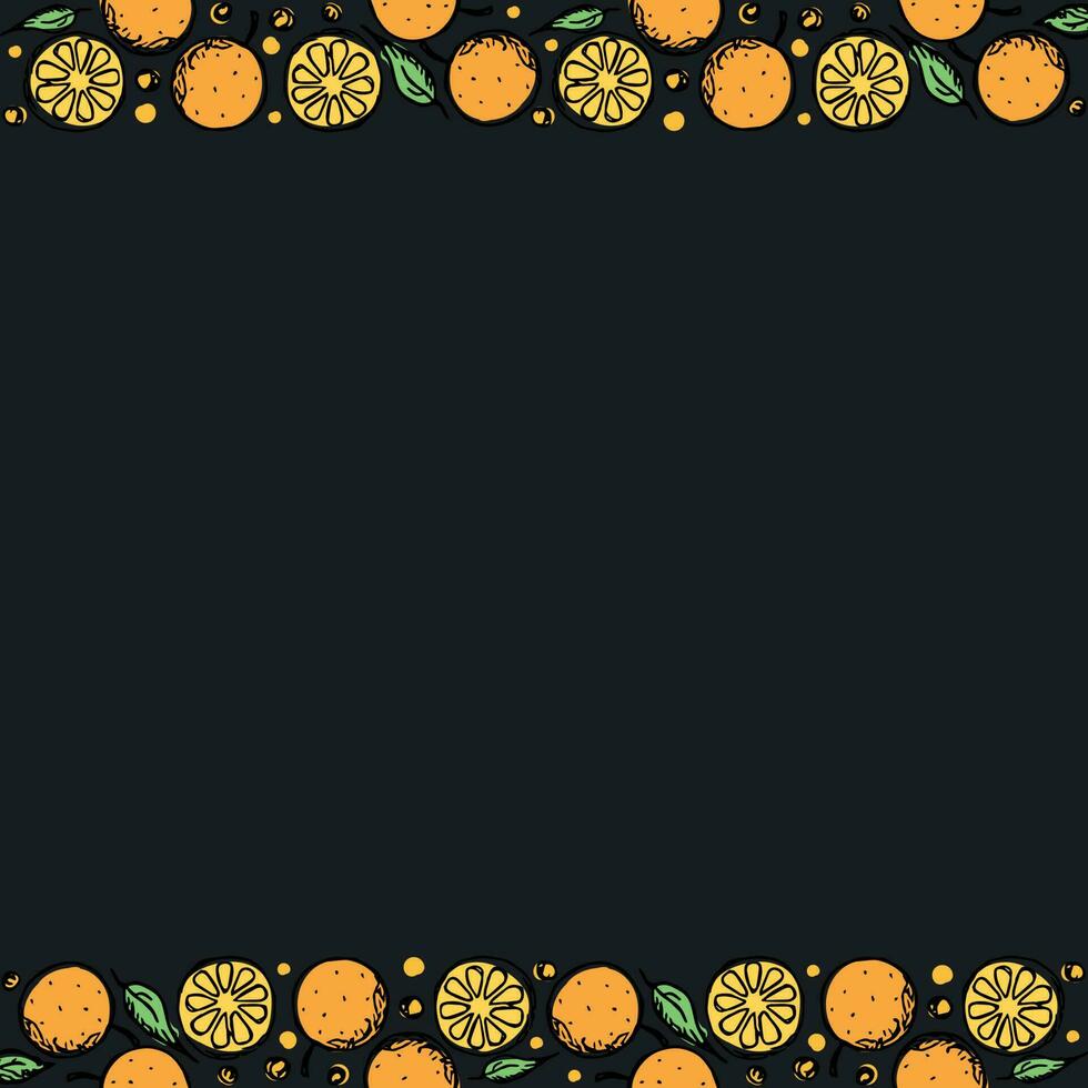 frukt ram. orange bakgrund vektor