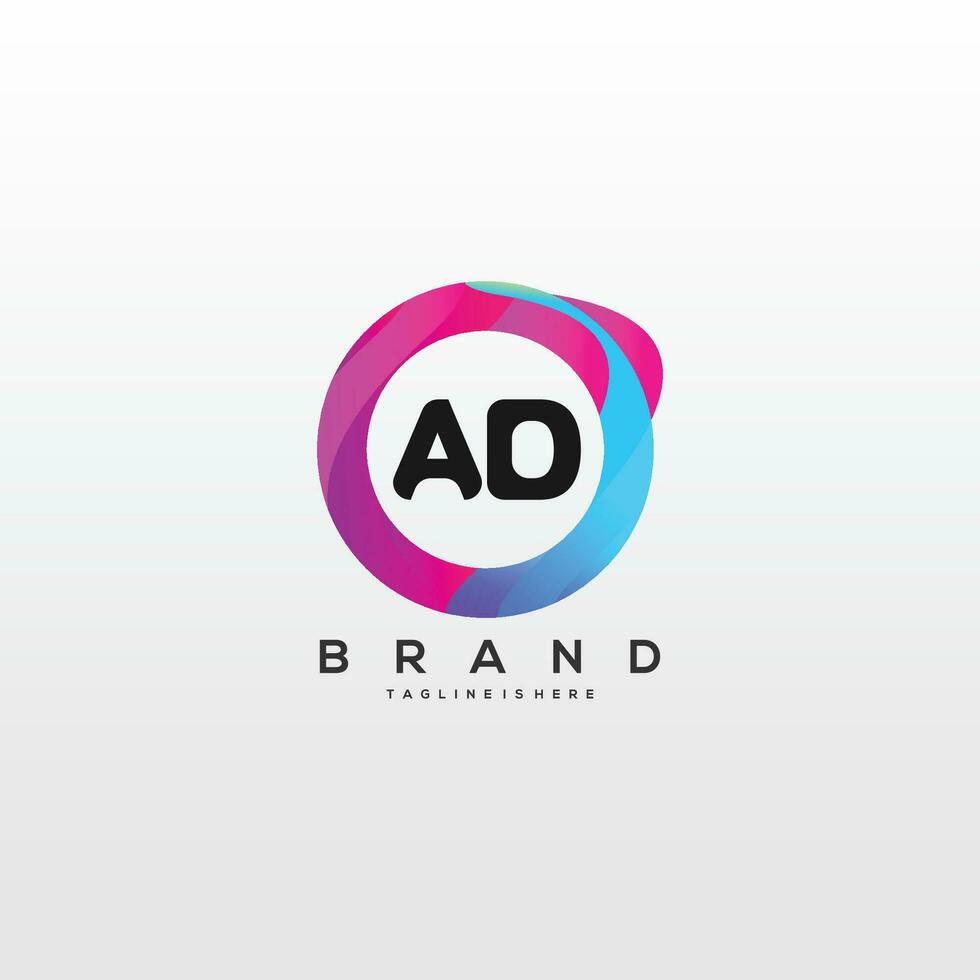 Initiale Brief Anzeige Logo Design mit bunt Stil Kunst vektor