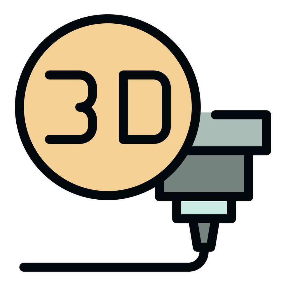 3d Bioprinting Symbol Vektor eben