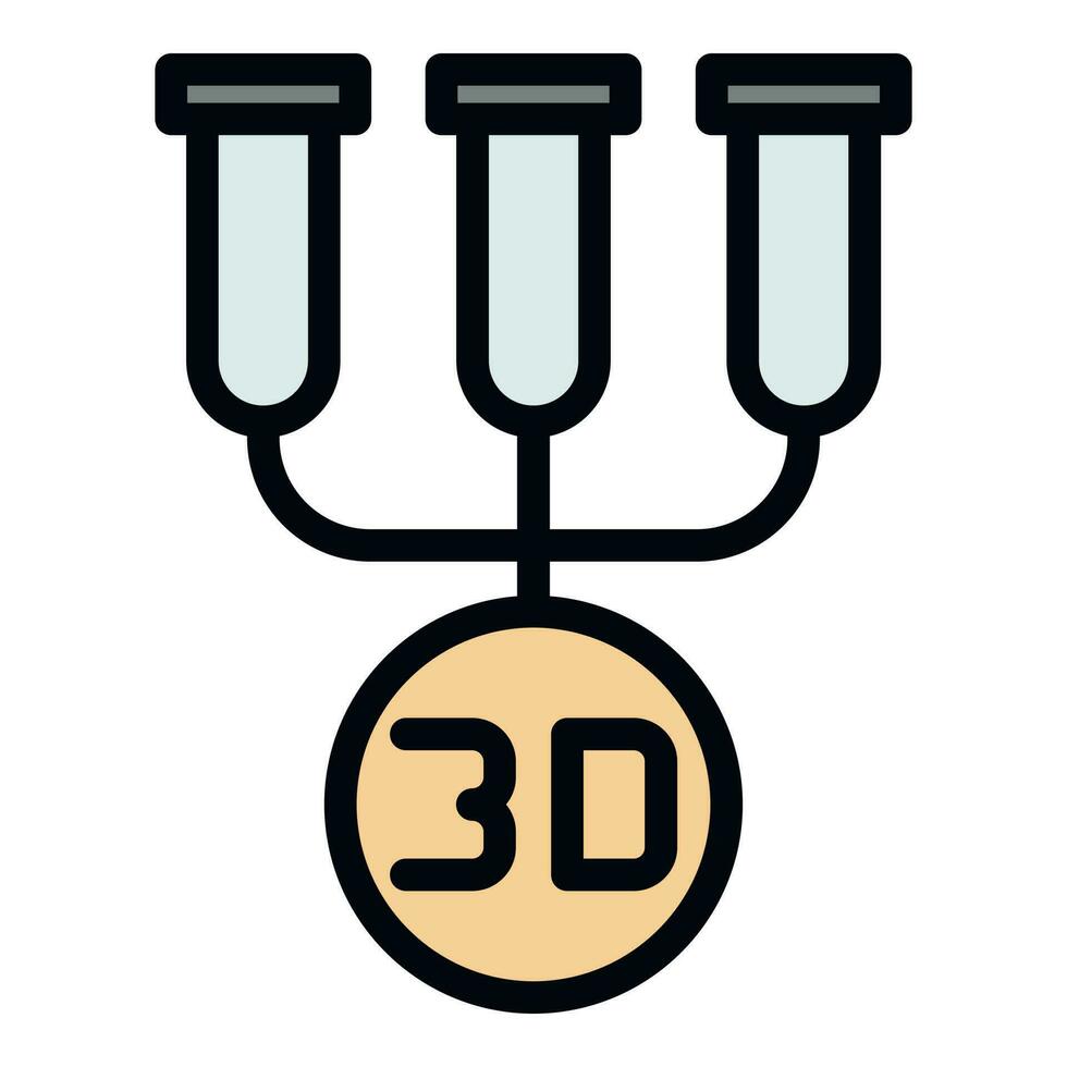 3d Biodrucker Symbol Vektor eben