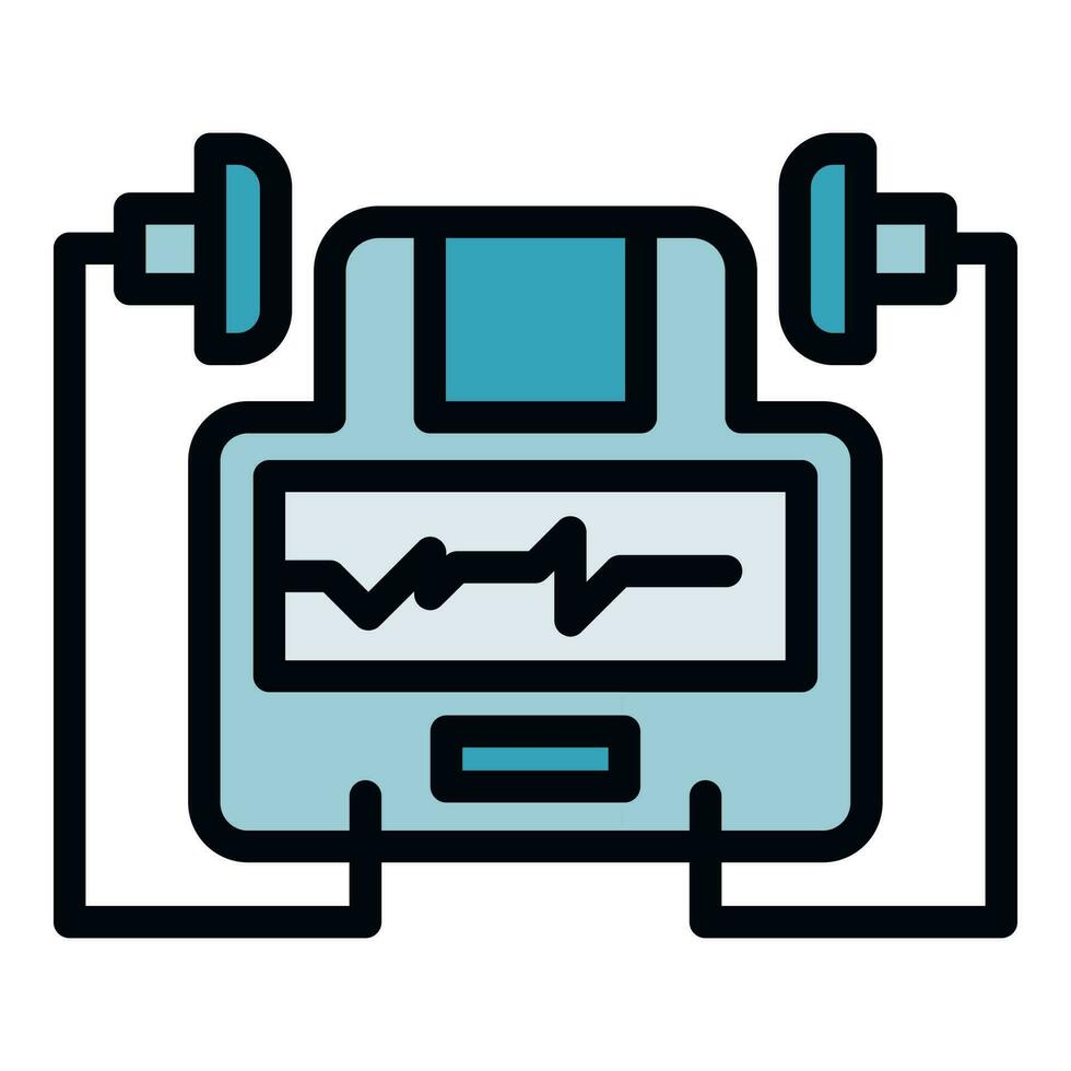 sjukhus defibrillator ikon vektor platt