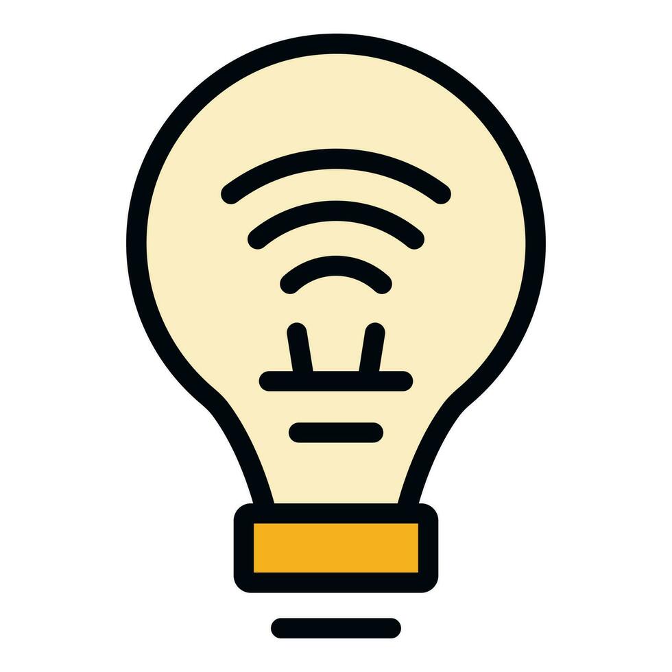 uppfinning smart glödlampa ikon vektor platt