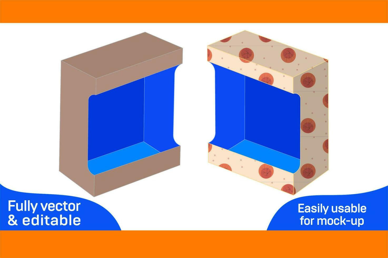 Benutzerdefiniert Produkt Anzeige Box Verpackung Dieline Vorlage und 3d Box Design 3d Box vektor