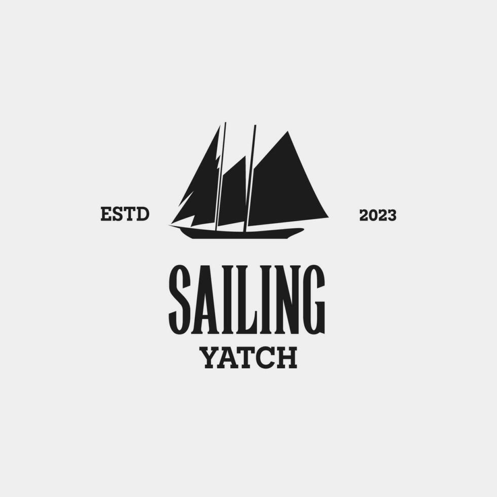 kreativ segling Yacht, fartyg, kryssning och marin logotyp design vektor begrepp illustration aning