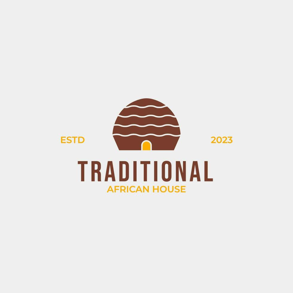 kreativ traditionell afrikanisch Haus Logo Design Konzept Illustration Idee vektor