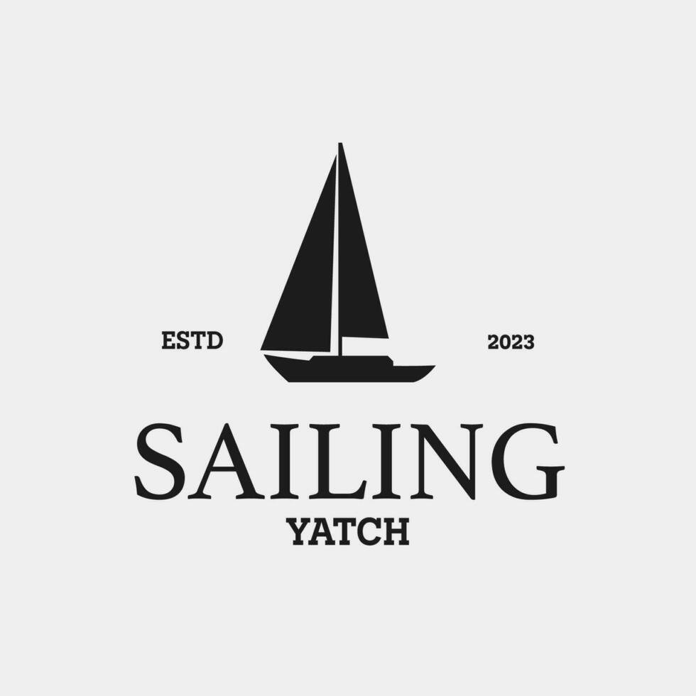 kreativ segling Yacht, fartyg, kryssning och marin logotyp design vektor begrepp illustration aning