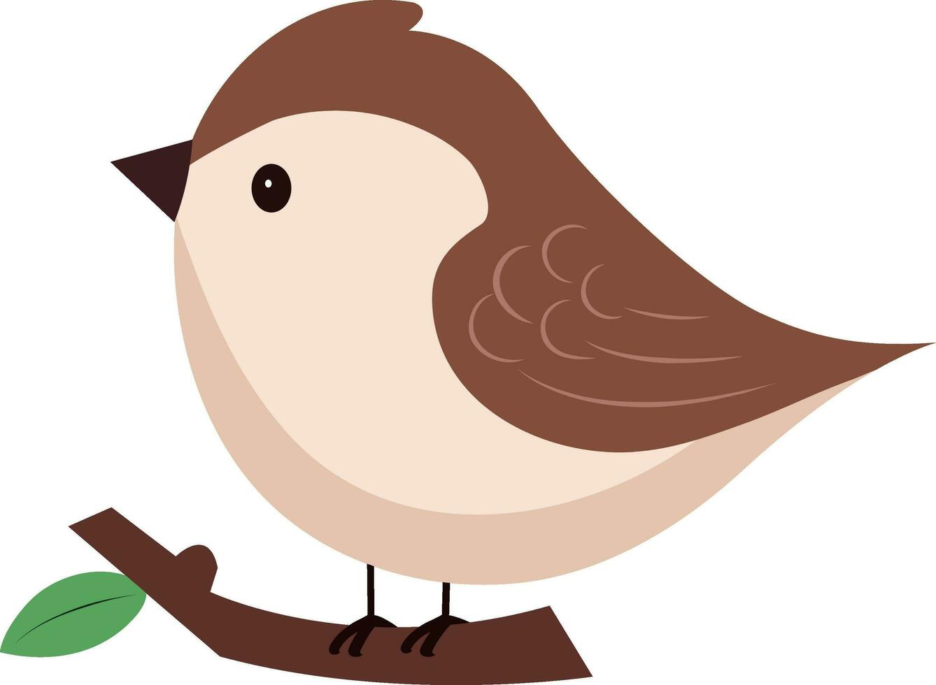 Meise Vogel Sitzung auf Ast Symbol im braun und Pfirsich Farbe. vektor