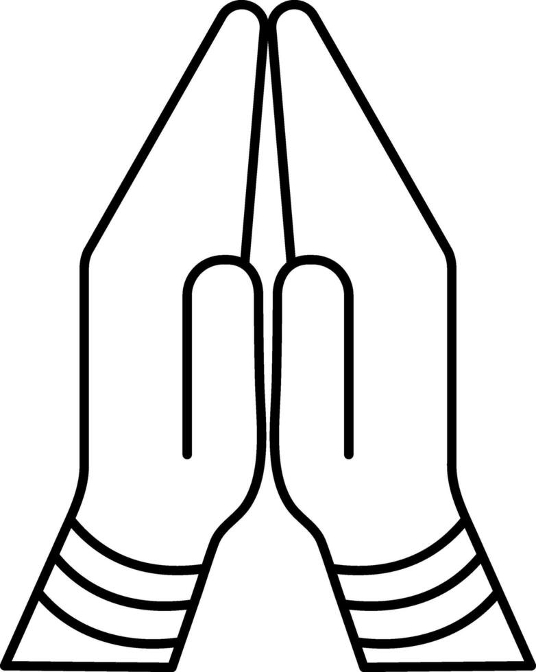 isoliert namaste oder beten Hand Symbol im Linie Kunst. vektor