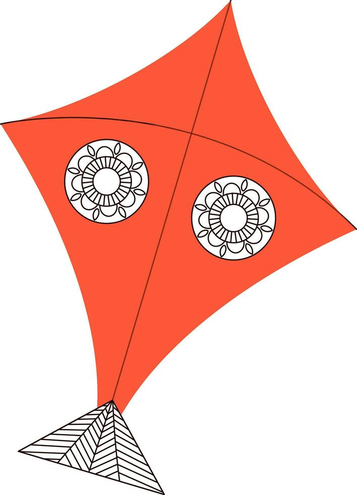 blommig drake element i orange och vit Färg. vektor