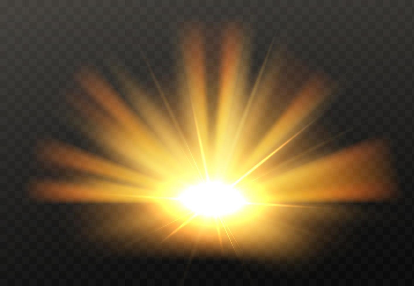 abstrakte goldene helle Lichtgold-Glanz-Burst isoliert auf transparentem Hintergrund helle und glänzende goldene Lichtsternvektorillustration vektor