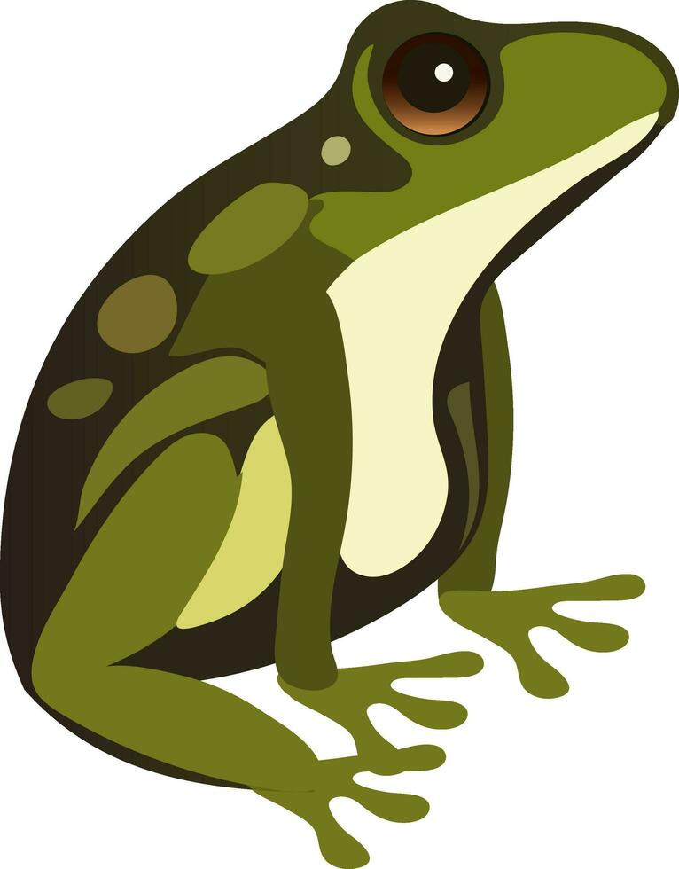 isoliert Grün Frosch Symbol im eben Stil. vektor