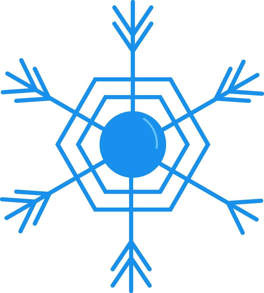 platt stil snöflinga ikon i blå Färg. vektor