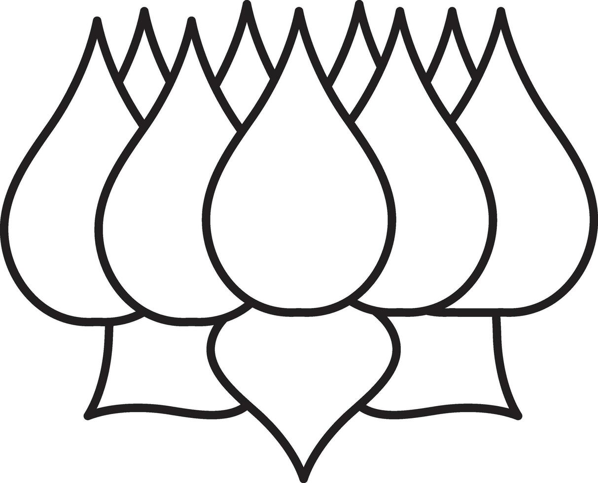 illustration av lotus blomma ikon i tunn linje konst. vektor