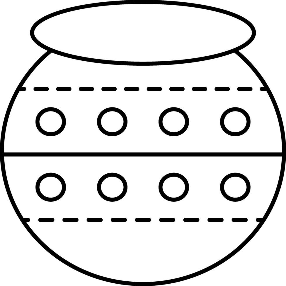 isolerat ris pott ikon i svart stroke. vektor