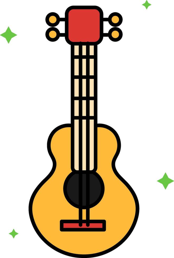 isolerat gitarr färgrik ikon i platt stil. vektor