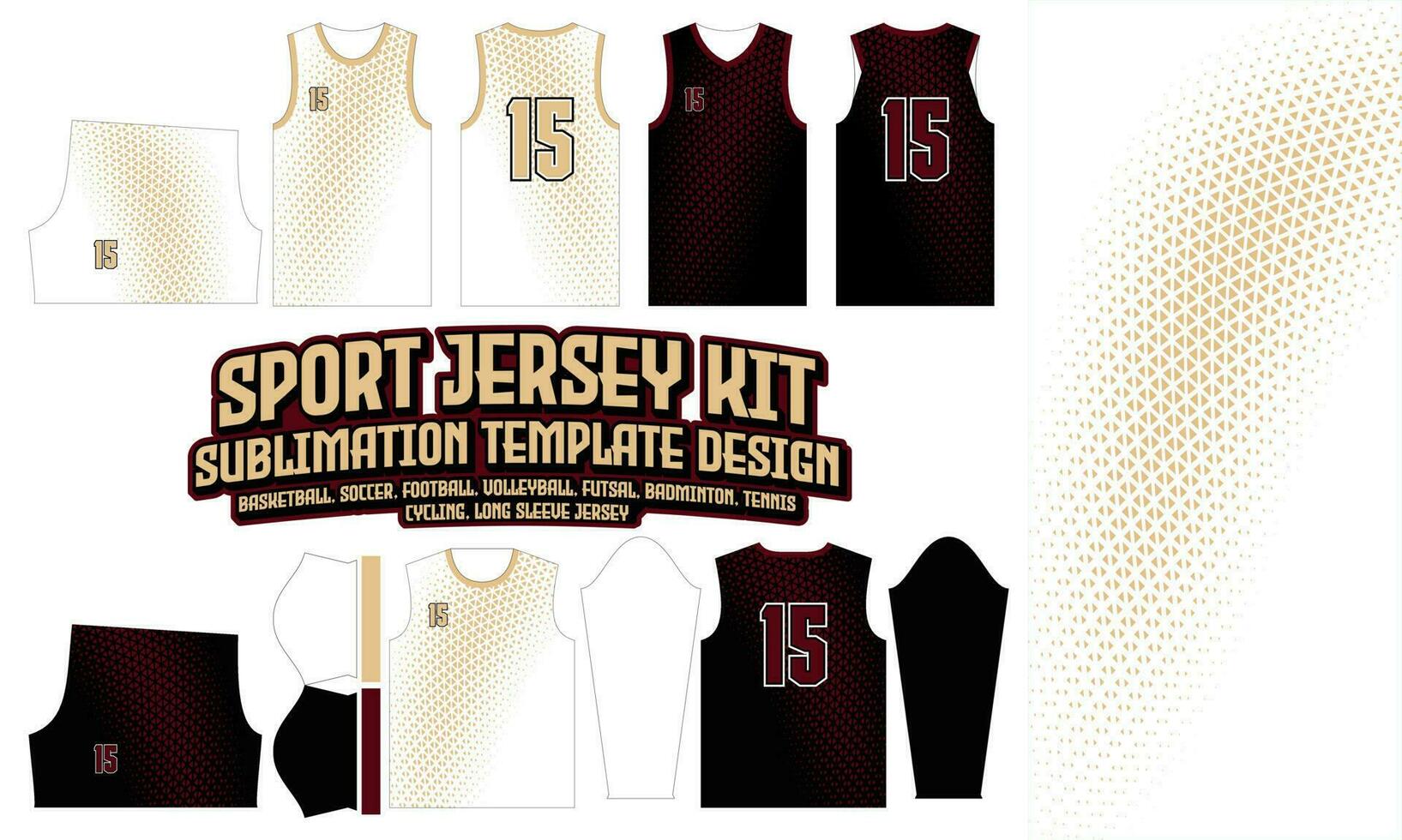 halvton mycket liten triangel jersey design kläder sublimering layout fotboll fotboll basketboll volleyboll badminton futsal vektor