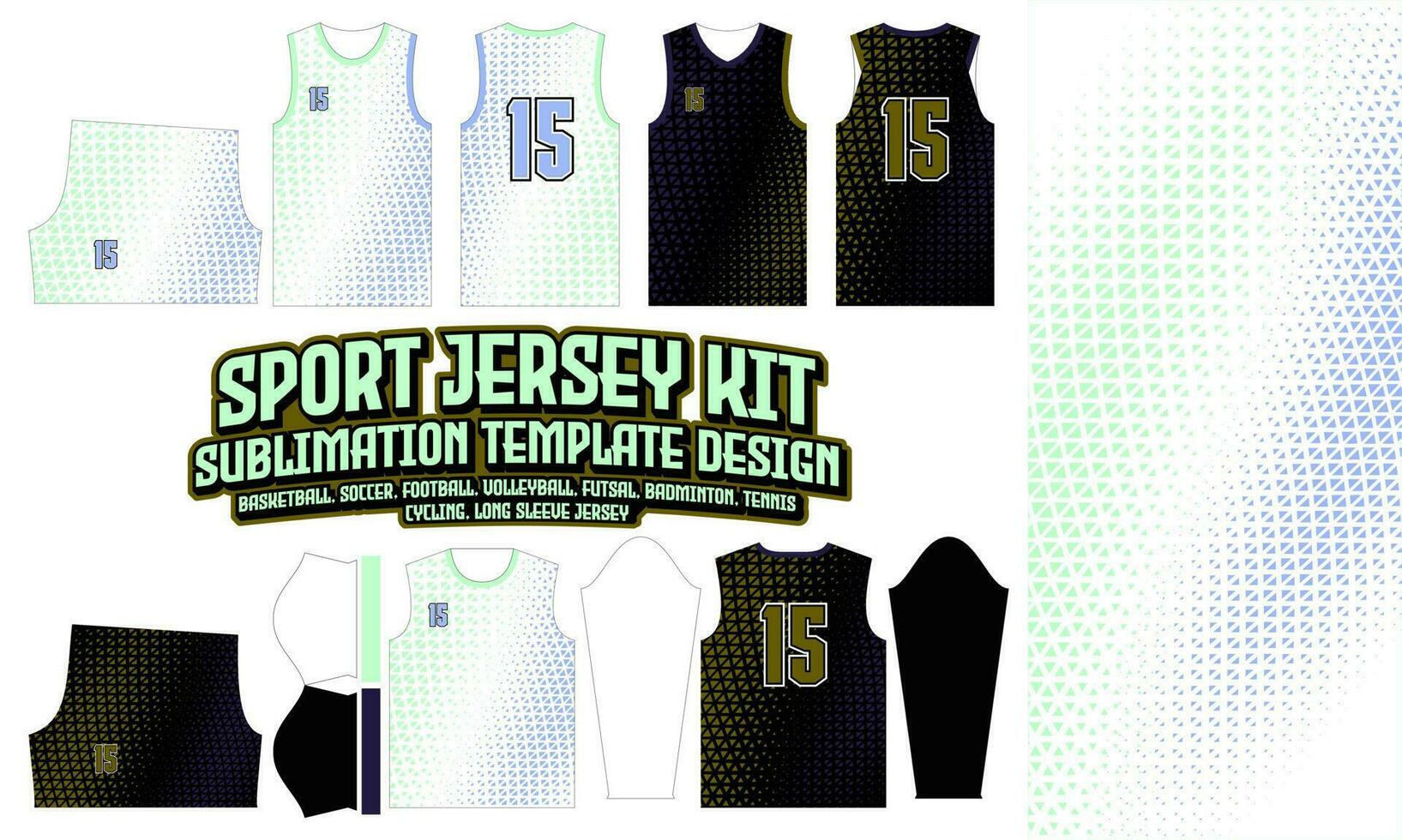 Halbton Dreieck Jersey Design bekleidung Sublimation Layout Fußball Fußball Basketball Volleyball Badminton Futsal vektor