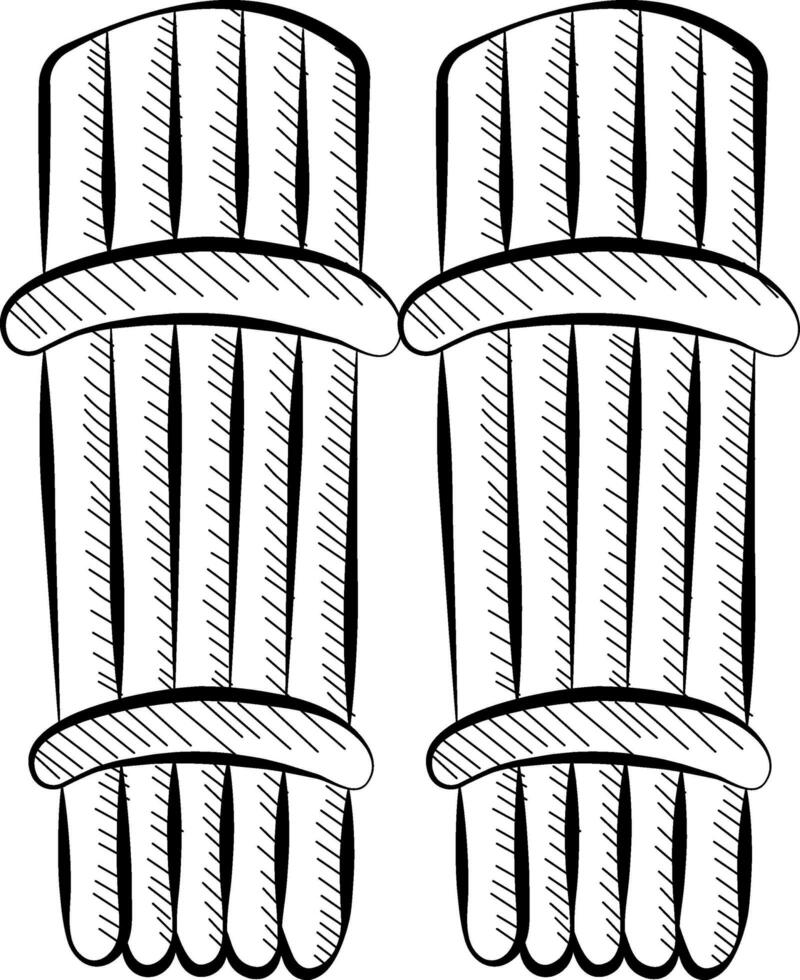 svart hand dragen illustration av cricket vaddera ikon. vektor